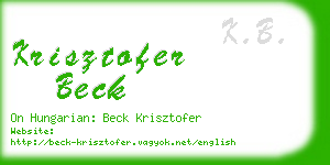 krisztofer beck business card